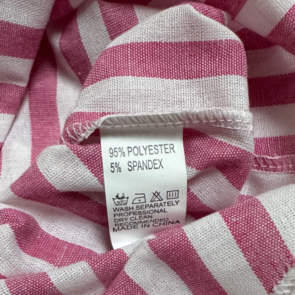 Boutique Striped Button-l Down Shirt 💗 Pink & White - Picture 16 of 16